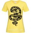 Жіноча футболка Змея с узором и череп Лимонний фото