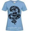 Жіноча футболка Змея с узором и череп Блакитний фото