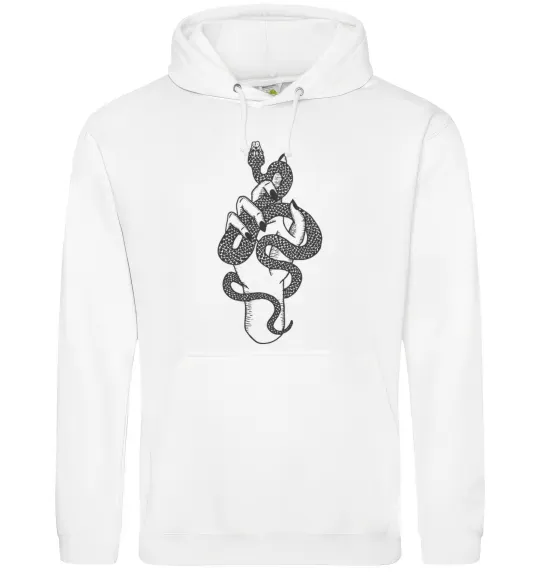 Мужская толстовка (худи) Жіноча рука зі змією Белый фото