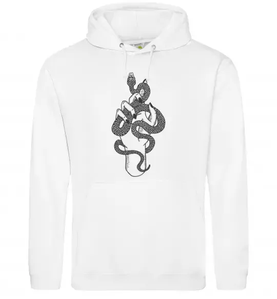 Женская толстовка (худи) Жіноча рука зі змією Белый фото