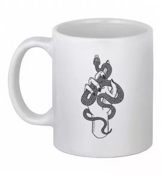 Чашка керамічна Жіноча рука зі змією Білий фото