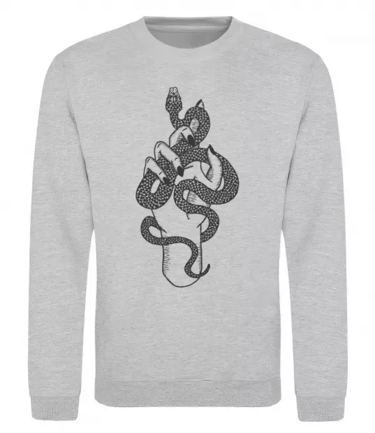 Свитшот Жіноча рука зі змією Серый меланж фото