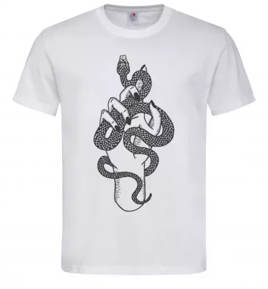 Чоловіча футболка Жіноча рука зі змією Білий фото