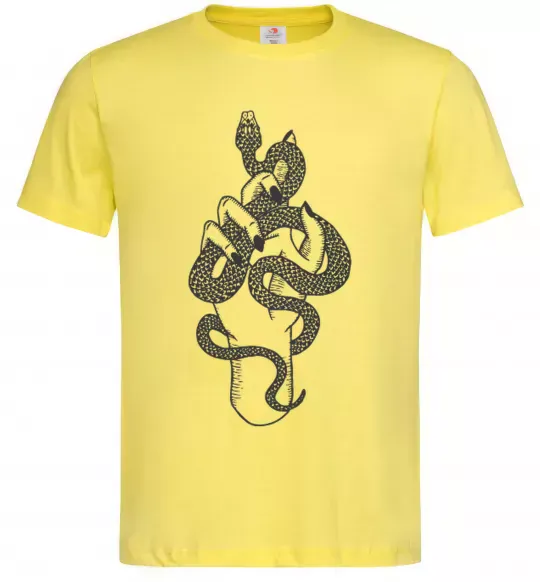 Чоловіча футболка Жіноча рука зі змією Лимонний фото