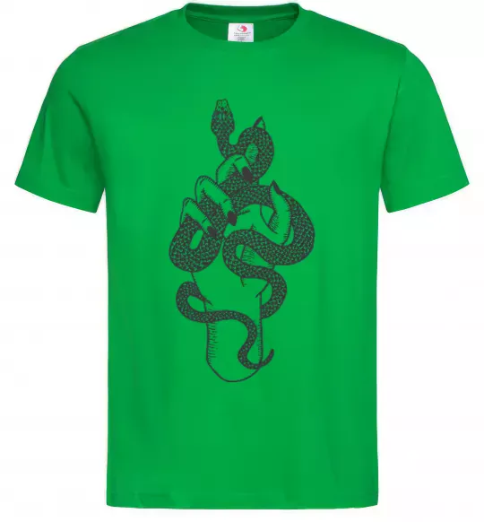 Чоловіча футболка Жіноча рука зі змією Зелений фото