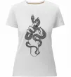 Женская премиум футболка Жіноча рука зі змією Белый фото