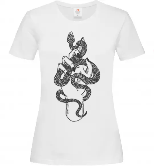 Женская футболка Жіноча рука зі змією Белый фото