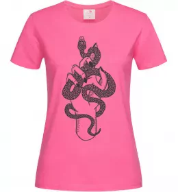 Женская футболка Жіноча рука зі змією Ярко-розовый фото