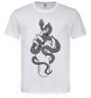 Чоловіча футболка Женская рука со змеей Білий фото
