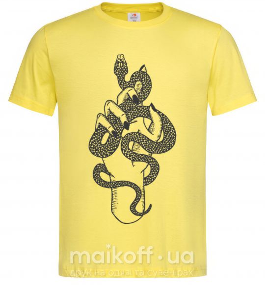 Чоловіча футболка Женская рука со змеей Лимонний фото