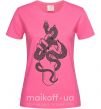 Жіноча футболка Женская рука со змеей Яскраво-рожевий фото