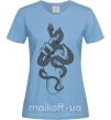 Жіноча футболка Женская рука со змеей Блакитний фото