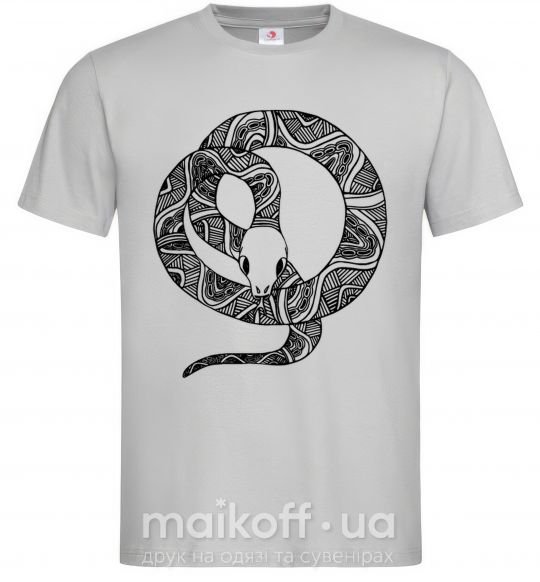 Чоловіча футболка Змея круг Сірий фото