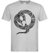 Чоловіча футболка Змія круг Сірий фото