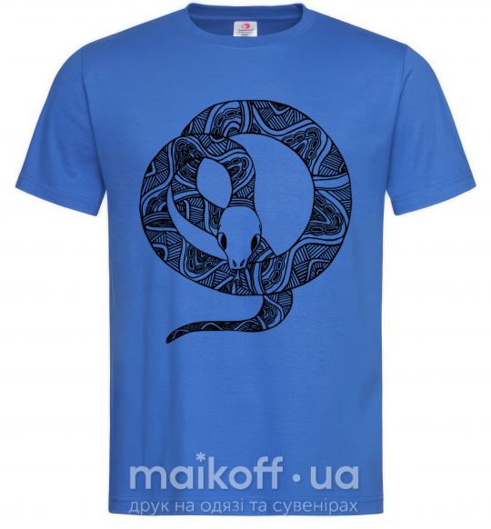 Мужская футболка Змея круг Ярко-синий фото