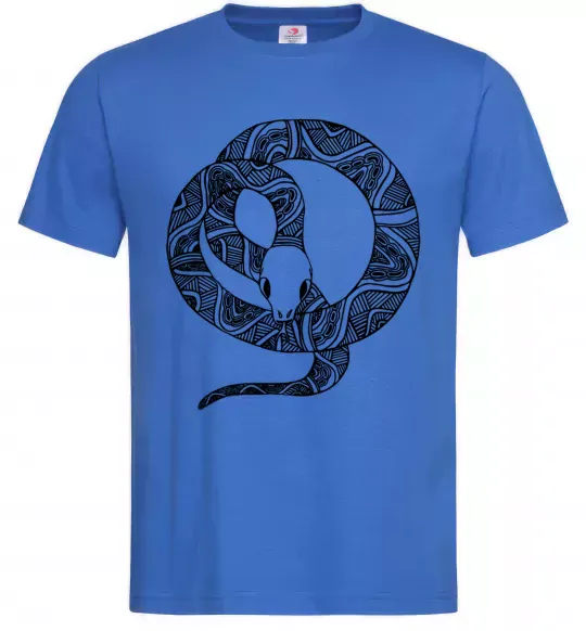 Чоловіча футболка Змія круг Яскраво-синій фото