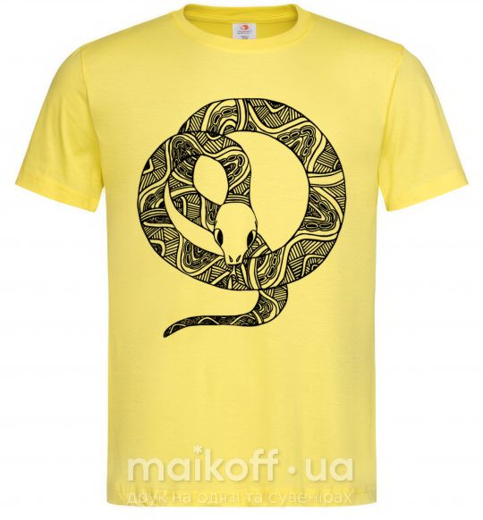 Мужская футболка Змея круг Лимонный фото
