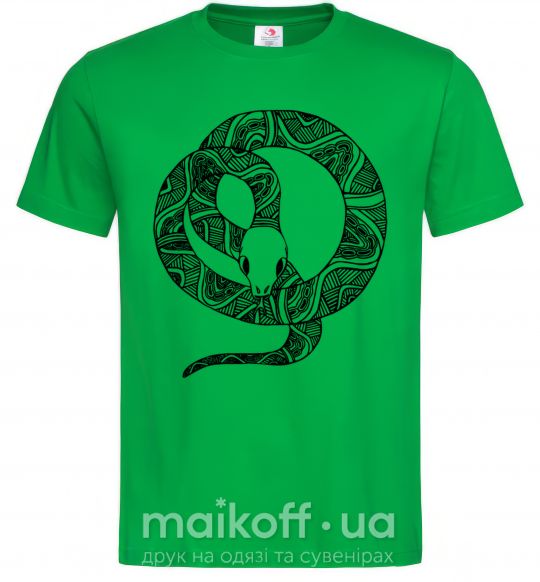 Мужская футболка Змея круг Зеленый фото