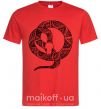 Мужская футболка Змея круг Красный фото