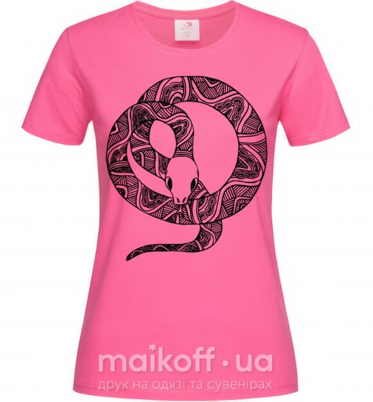 Жіноча футболка Змея круг Яскраво-рожевий фото