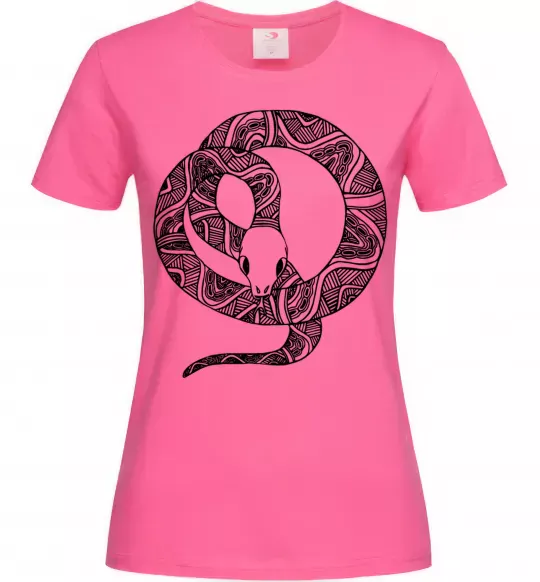 Жіноча футболка Змія круг Яскраво-рожевий фото