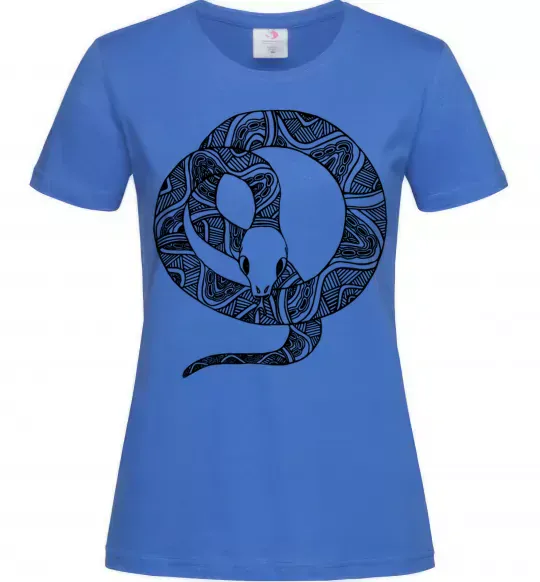 Жіноча футболка Змія круг Яскраво-синій фото