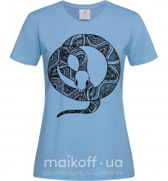 Жіноча футболка Змея круг Блакитний фото