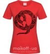 Женская футболка Змея круг Красный фото