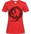 Жіноча футболка Змія круг Червоний фото