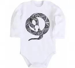 Детский боди Кобра контур тонкий Белый фото