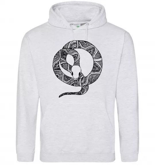 Жіноча толстовка (худі) Змія круг Сірий меланж фото