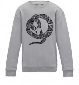 Детский Свитшот Кобра контур тонкий Серый меланж фото