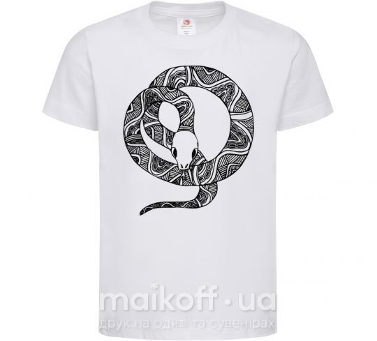 Детская футболка Змея круг Белый фото