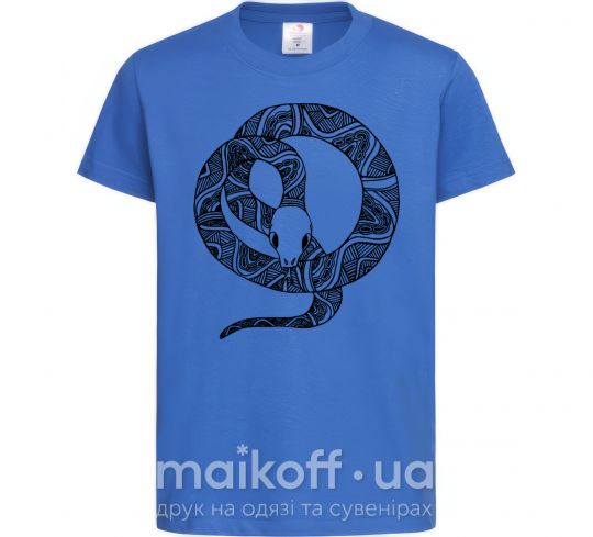 Дитяча футболка Змея круг Яскраво-синій фото