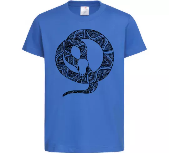 Детская футболка Змія круг Ярко-синий фото