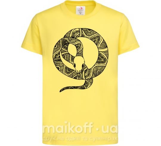 Детская футболка Змея круг Лимонный фото