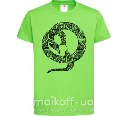Детская футболка Змея круг Лаймовый фото