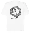 Футболка Оверсайз Змія круг Білий фото