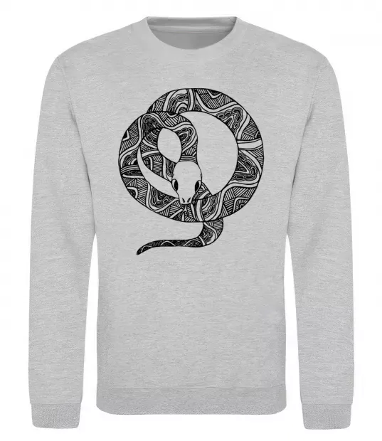 Світшот Змія круг Сірий меланж фото