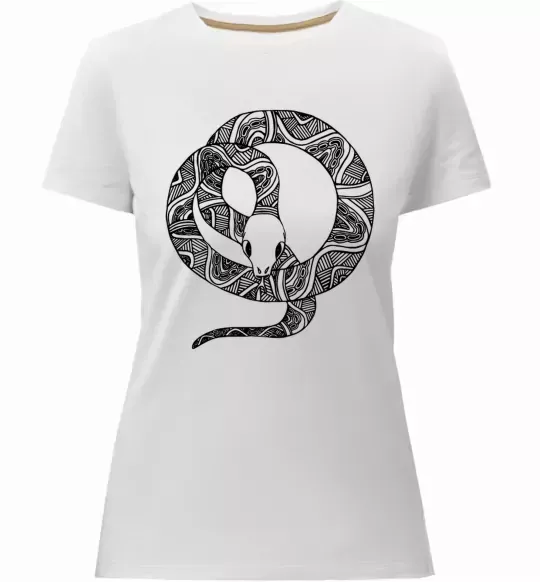 Жіноча преміум футболка Змія круг Білий фото
