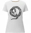 Жіноча преміум футболка Змія круг Білий фото