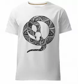 Мужская премиум футболка Неоновий змій Белый фото