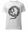 Чоловіча преміум футболка Змія круг Білий фото