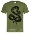 Мужская футболка Гремучая змея Оливковый фото