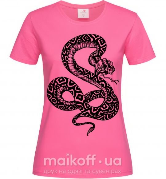 Женская футболка Гремучая змея Ярко-розовый фото
