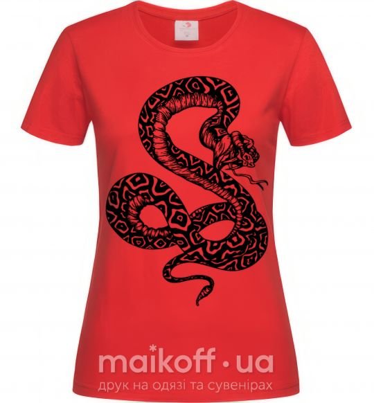 Женская футболка Гремучая змея Красный фото
