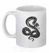 Чашка керамическая Гремучая змея Белый фото