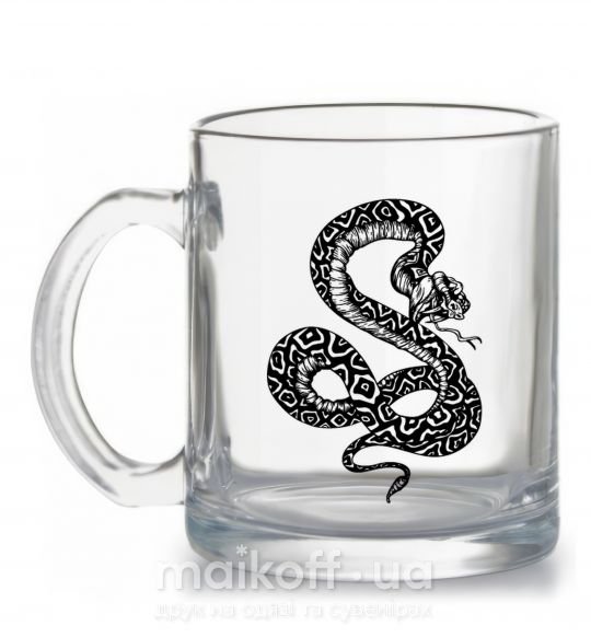 Чашка стеклянная Гремучая змея Прозрачный фото