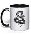 Чашка с цветной ручкой Гремучая змея Черный фото