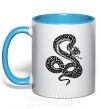 Чашка с цветной ручкой Гремучая змея Голубой фото